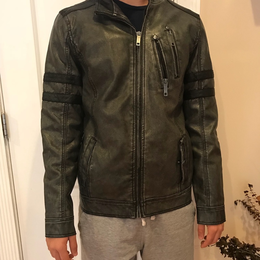 Young men’s faux leather jacket